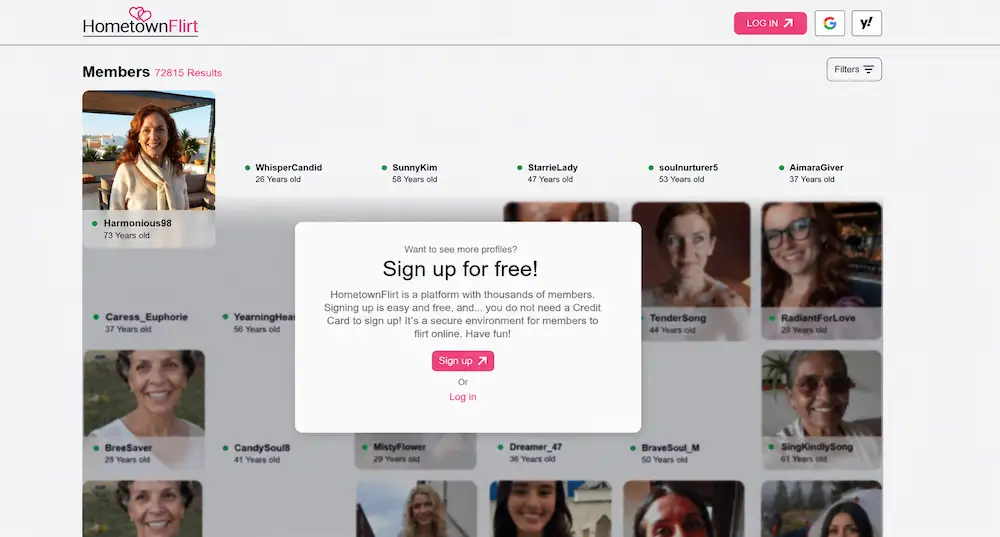 HometownFlirt local members browsing